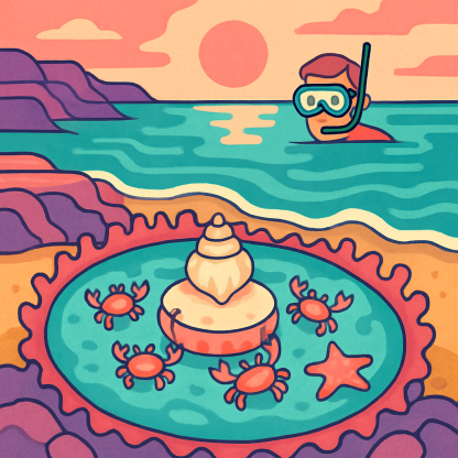 Beach Kaleidoscope Tidepool Parade paint by number