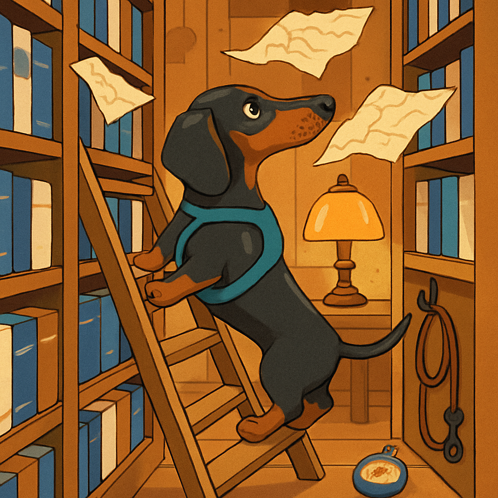 Library Ladder Dog Explorer Number painting