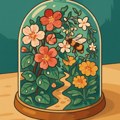 Floral Grade Terrarium Orchard painting number kit