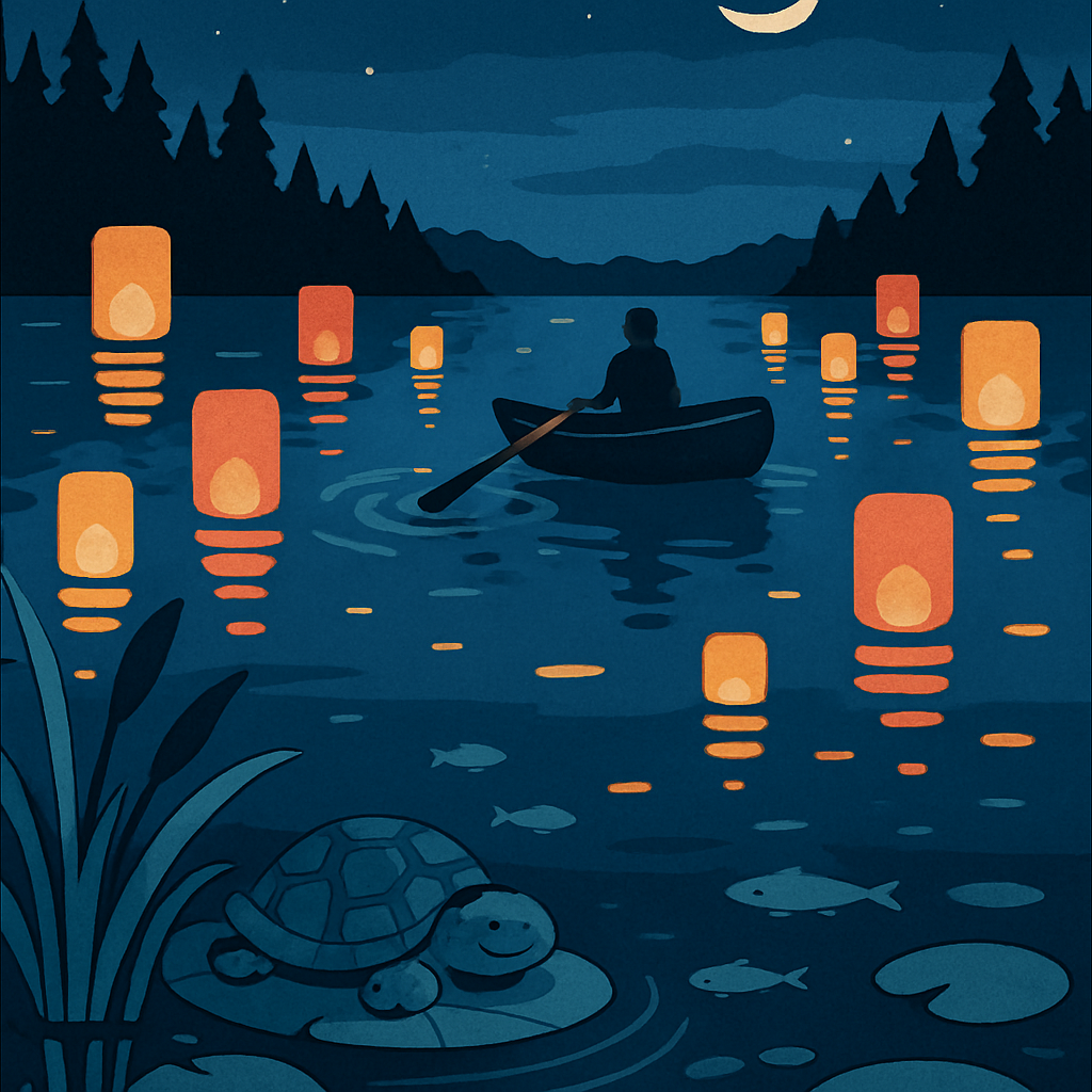 Moonlit Lantern Festival On The Lake paint by number