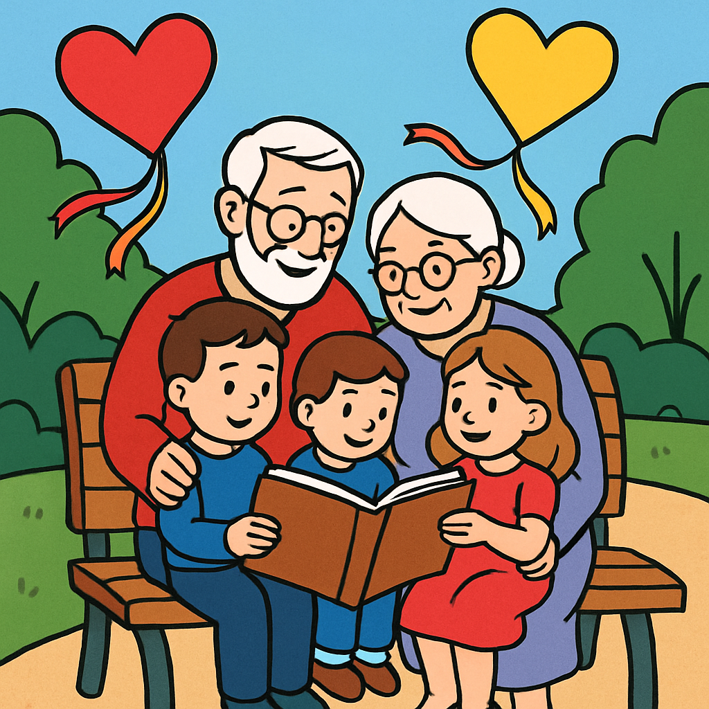 Park Bench Storytime On Valentines Day Painting by numbers kit