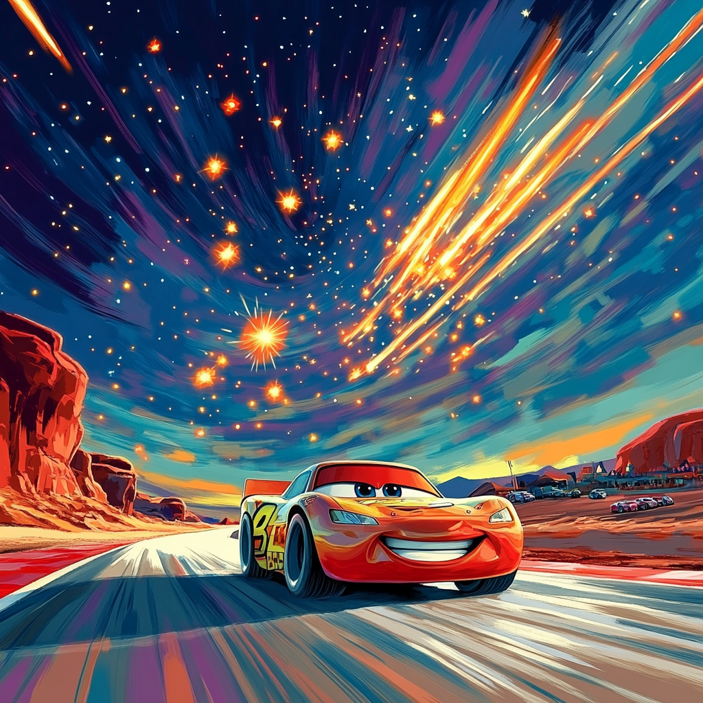 Lightning McQueen Meteor Track Dash paint by number