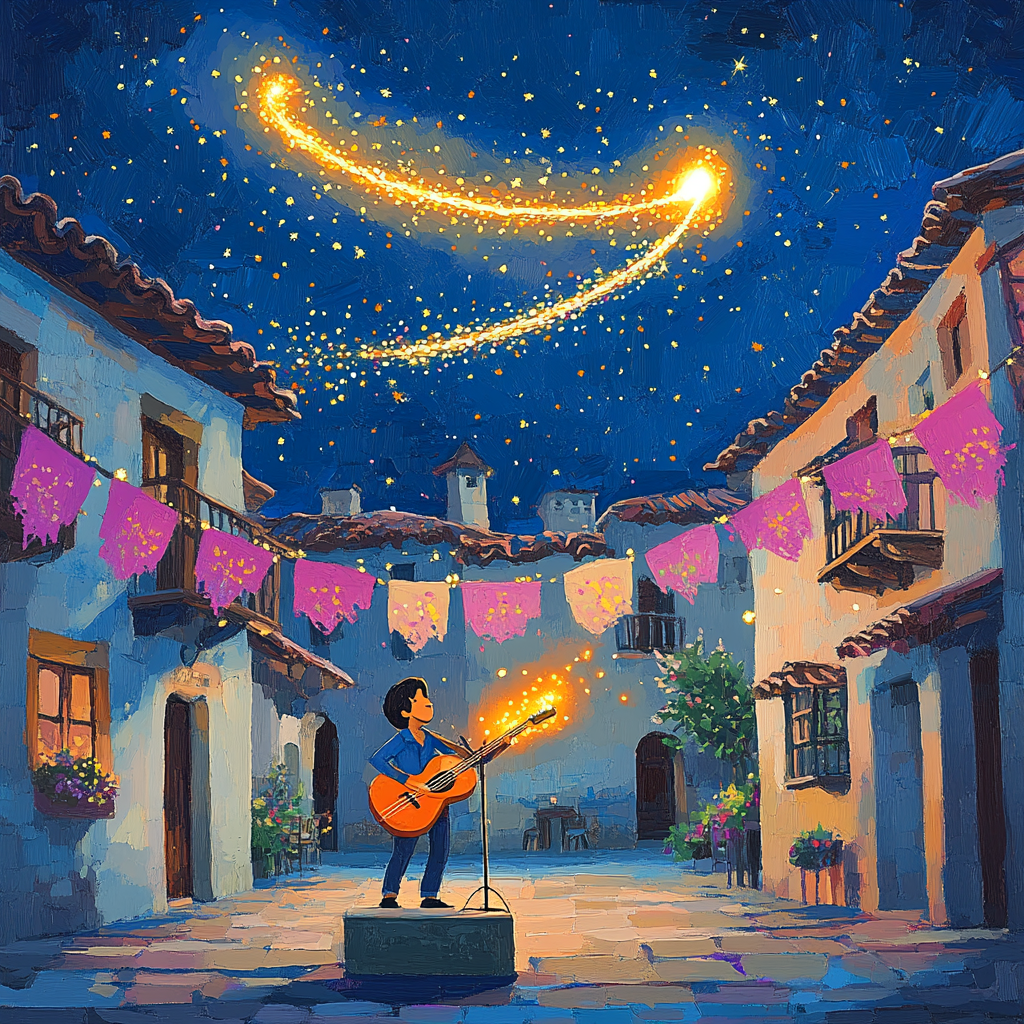 Miguel Guitar Comet Concert Number painting