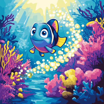 Dory Coral Reef Light Trail Paint by numbers kits