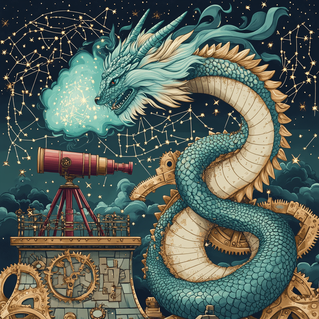 Clockwork Observatory Dragon Painting by numbers kit