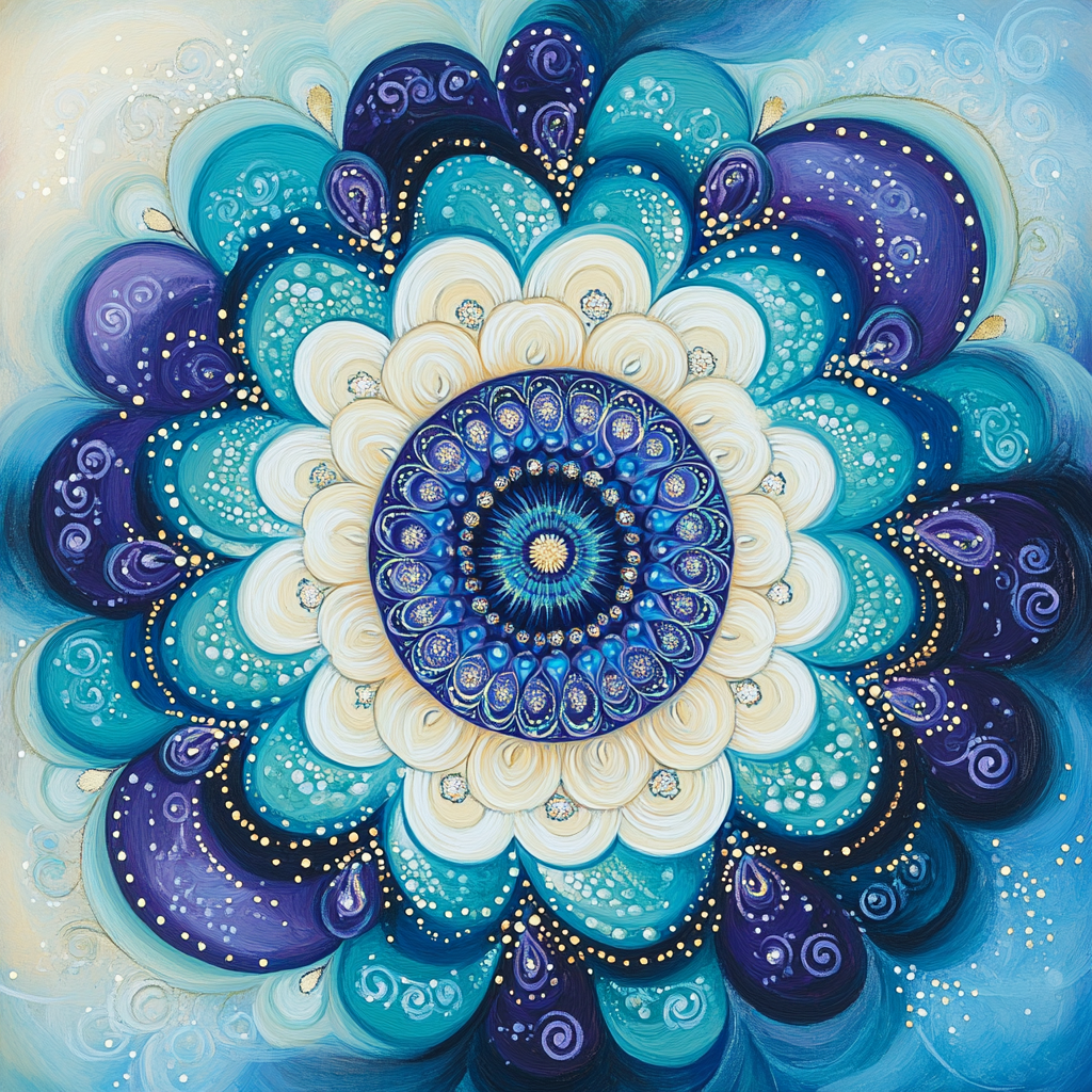 Alphonse Mucha Inspired Nebula Harmonic Mandala Painting by numbers kit