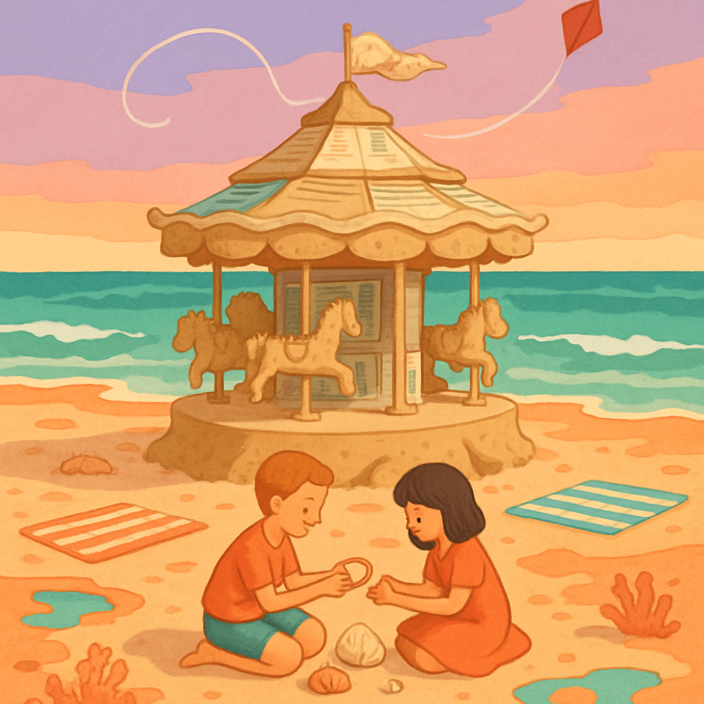 Postcard Carousel At The Beach DIY paint by numbers