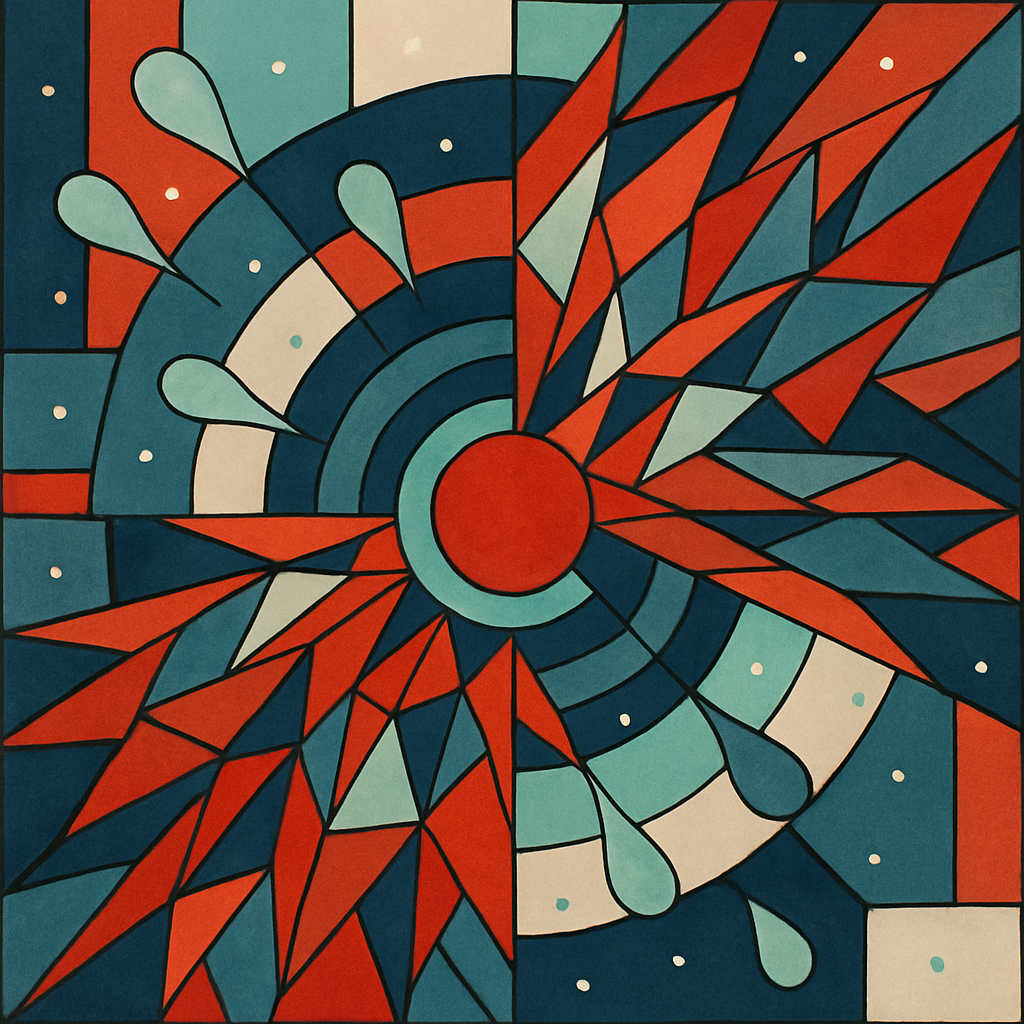 Pulse Field Abstract Crafted Number painting