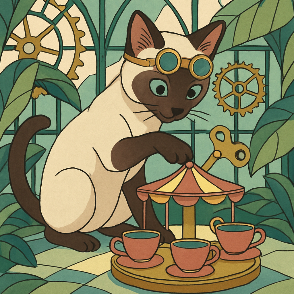 Clockwork Tea Garden Cat Adventure Painting by numbers kit