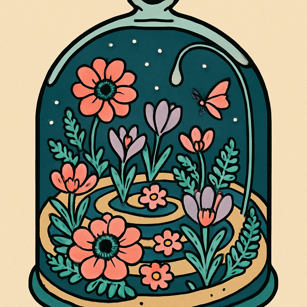 Terrarium Dream With Floral Constellations Numbered painting kits