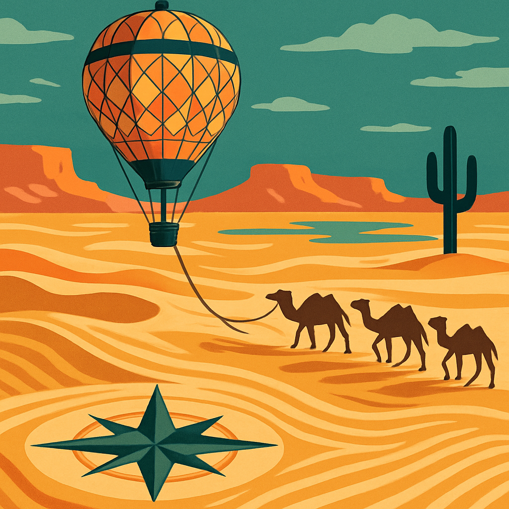 Skyloom Caravan In Desert Light Number painting