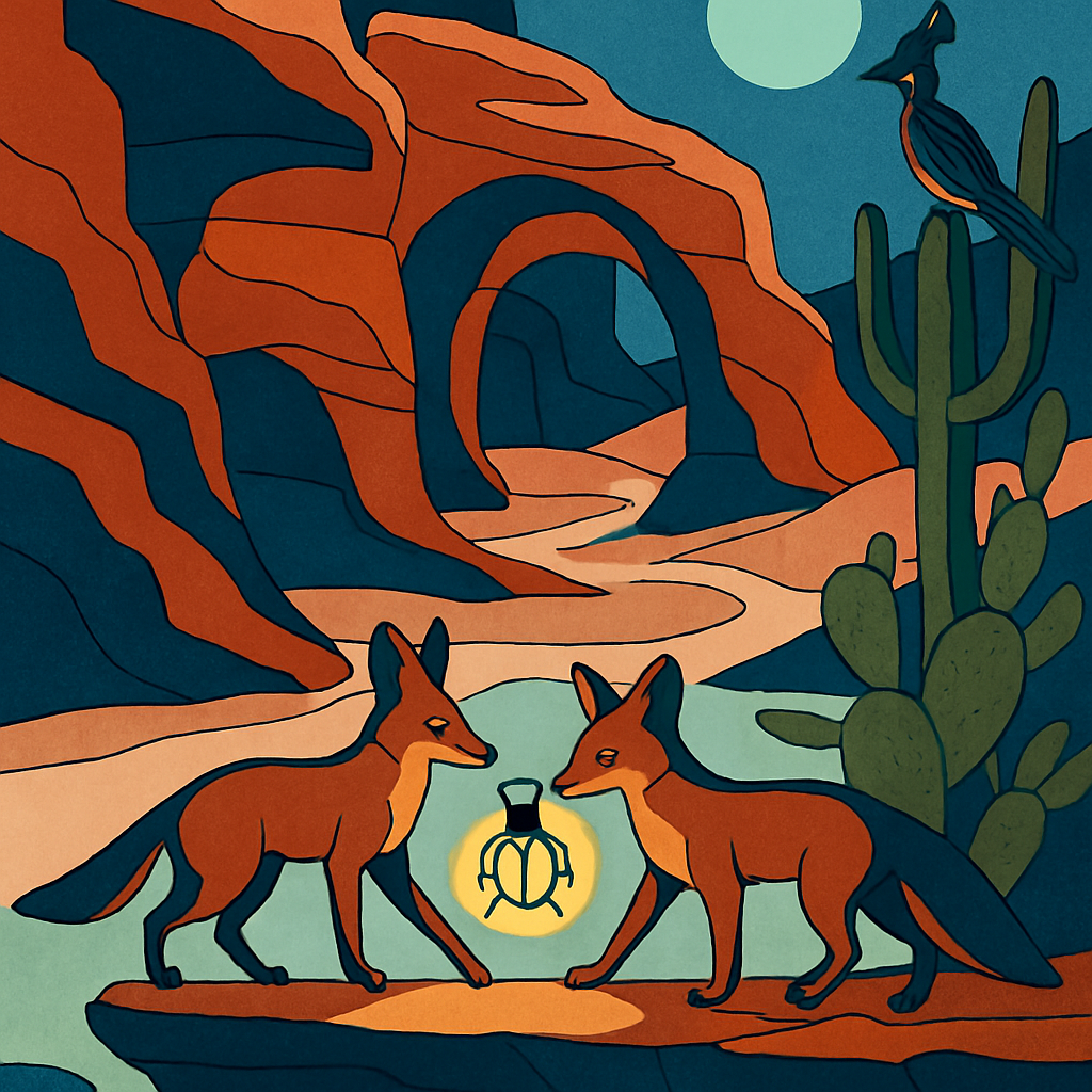 Canyon Relay With Desert Foxes Painting by numbers kit