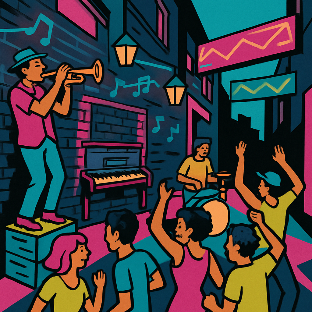 Neon Alley Jam Session In Jazz DIY paint by numbers