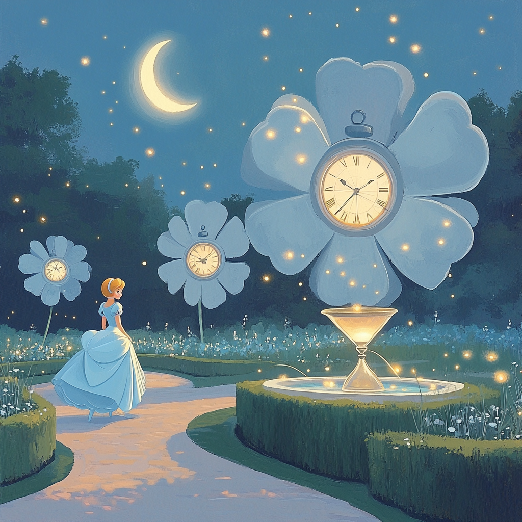 Cinderella Moonlit Clock Garden paint by color