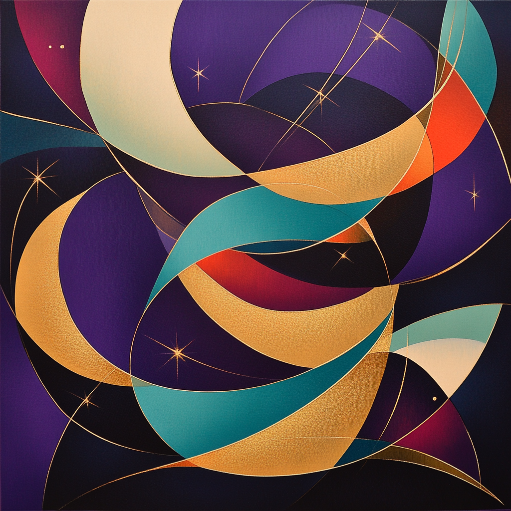 Wassily Kandinsky Inspired Synesthetic Jazz Night Sky Paint by numbers art
