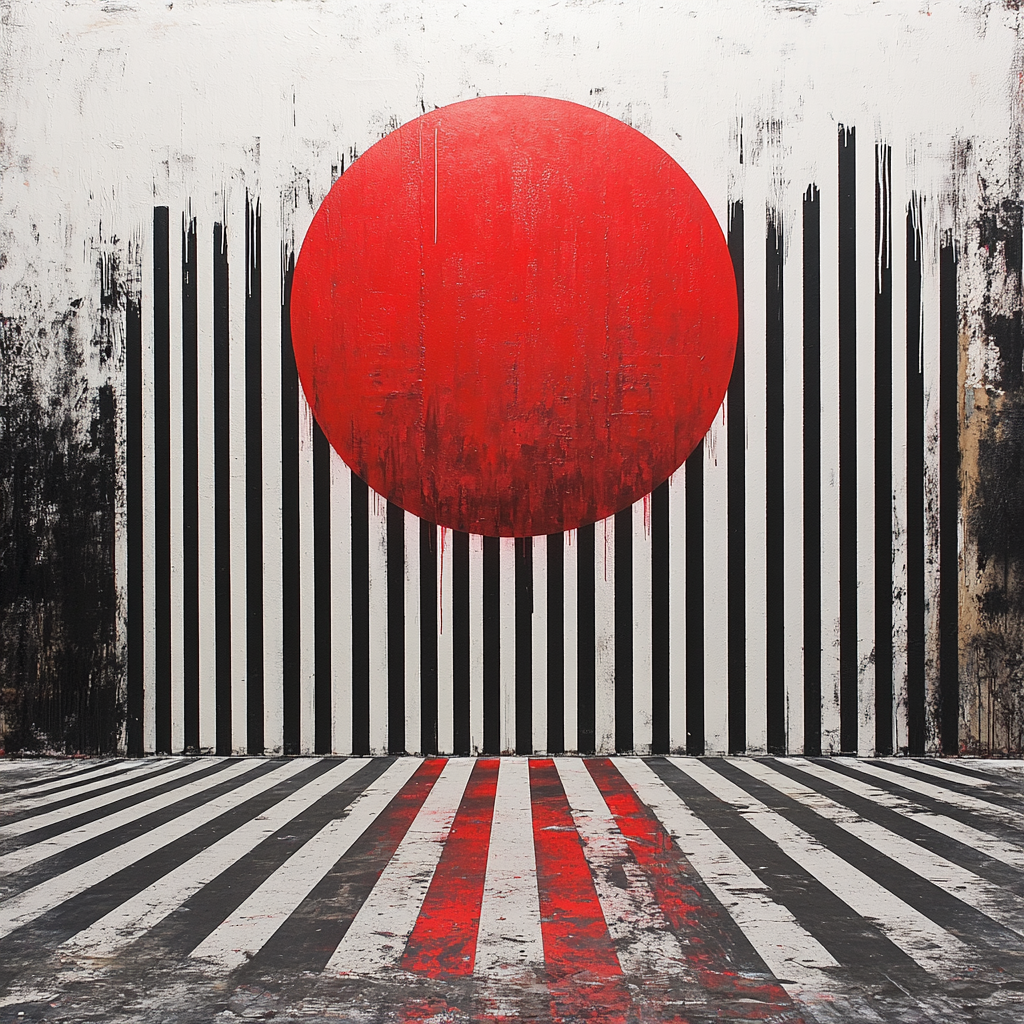 Banksy Inspired Barcode Event Horizon Critique painting number kit