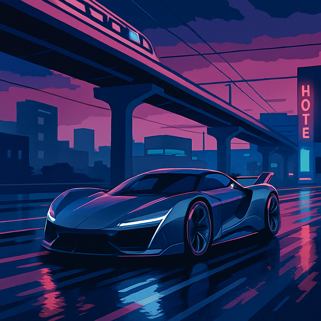 Monorail Shadow Sprint With Cars DIY paint by numbers