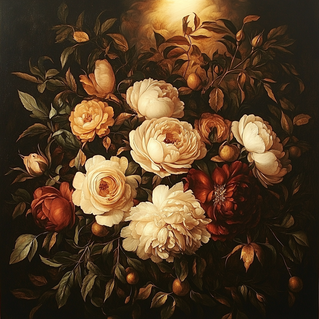 Caravaggio Inspired Nebula Bloom Chiaroscuro paint by number