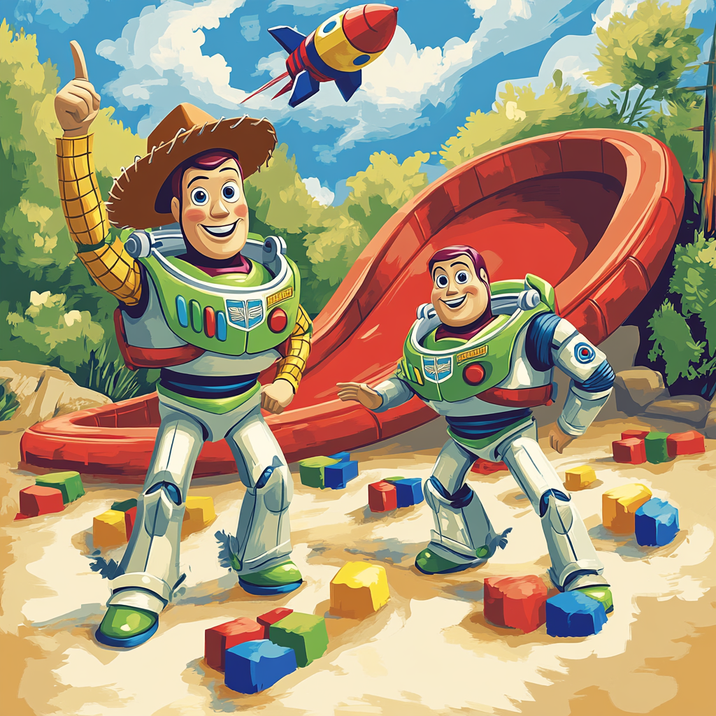 Woody And Buzz Lightyear Planet Playground Mission Numbered painting kits