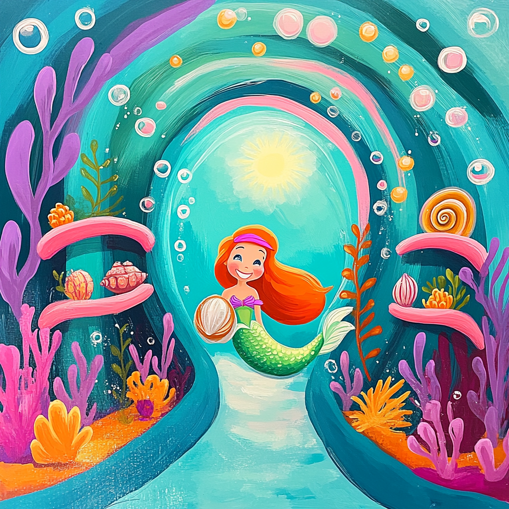 Ariel Coral Bubble Library Numbered painting kits