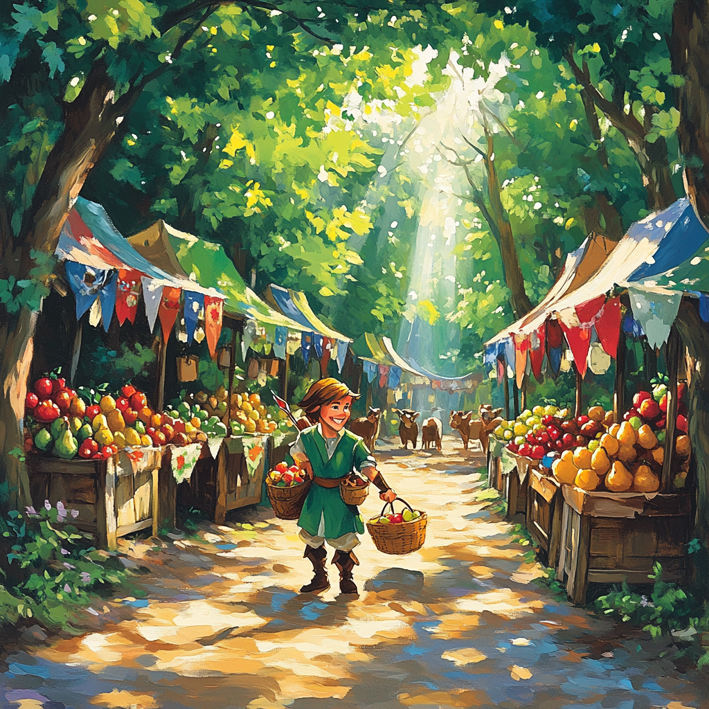 Robin Hood Forest Market Day Numbered painting kits