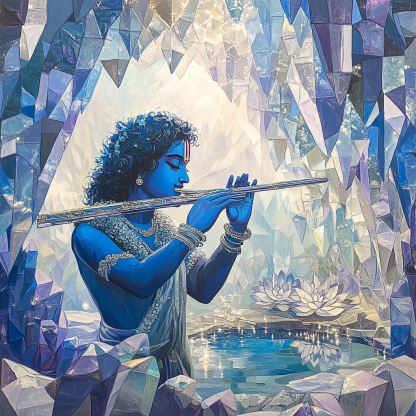 Krishna Crystal Cave Flute Echo Numbered painting kits