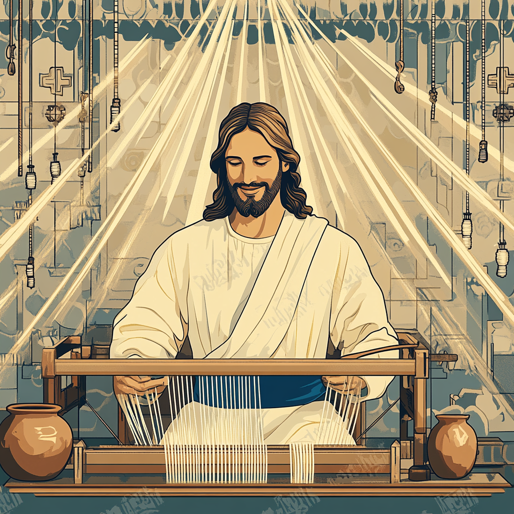 Jesus And The Woven Light Tapestry Paint by numbers art