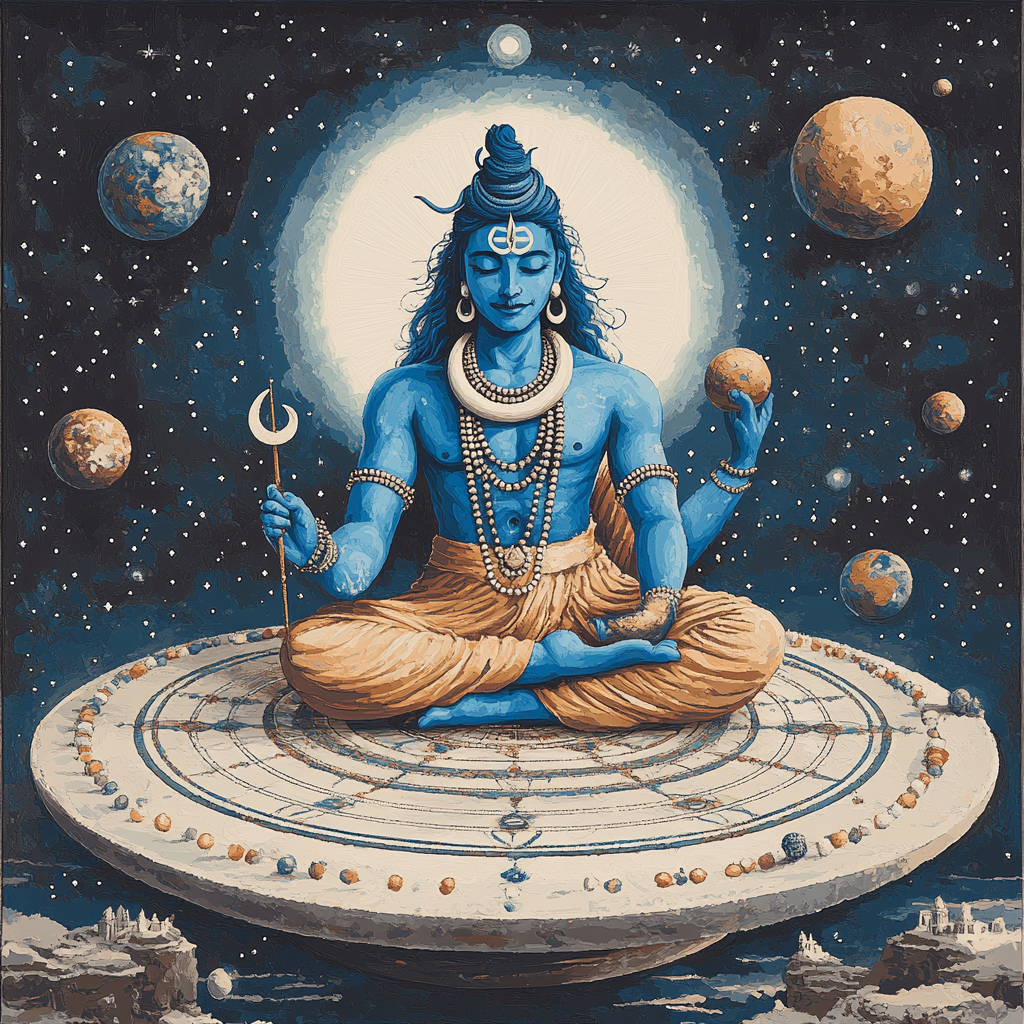 Shiva Orbital Tantra Diagram Number painting