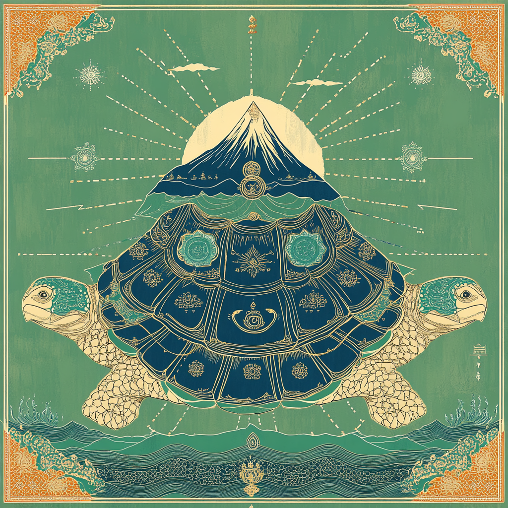 Vishnu As Kurma Supporting The Mountain Churning Diagram paint by numbers