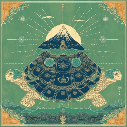 Vishnu As Kurma Supporting The Mountain Churning Diagram paint by numbers