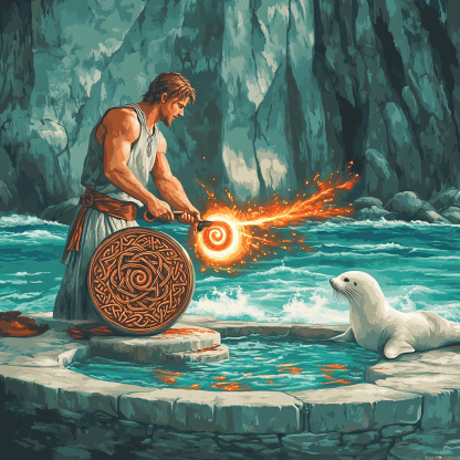 Harbor Forge With Celtic Knot Firelight paint by color