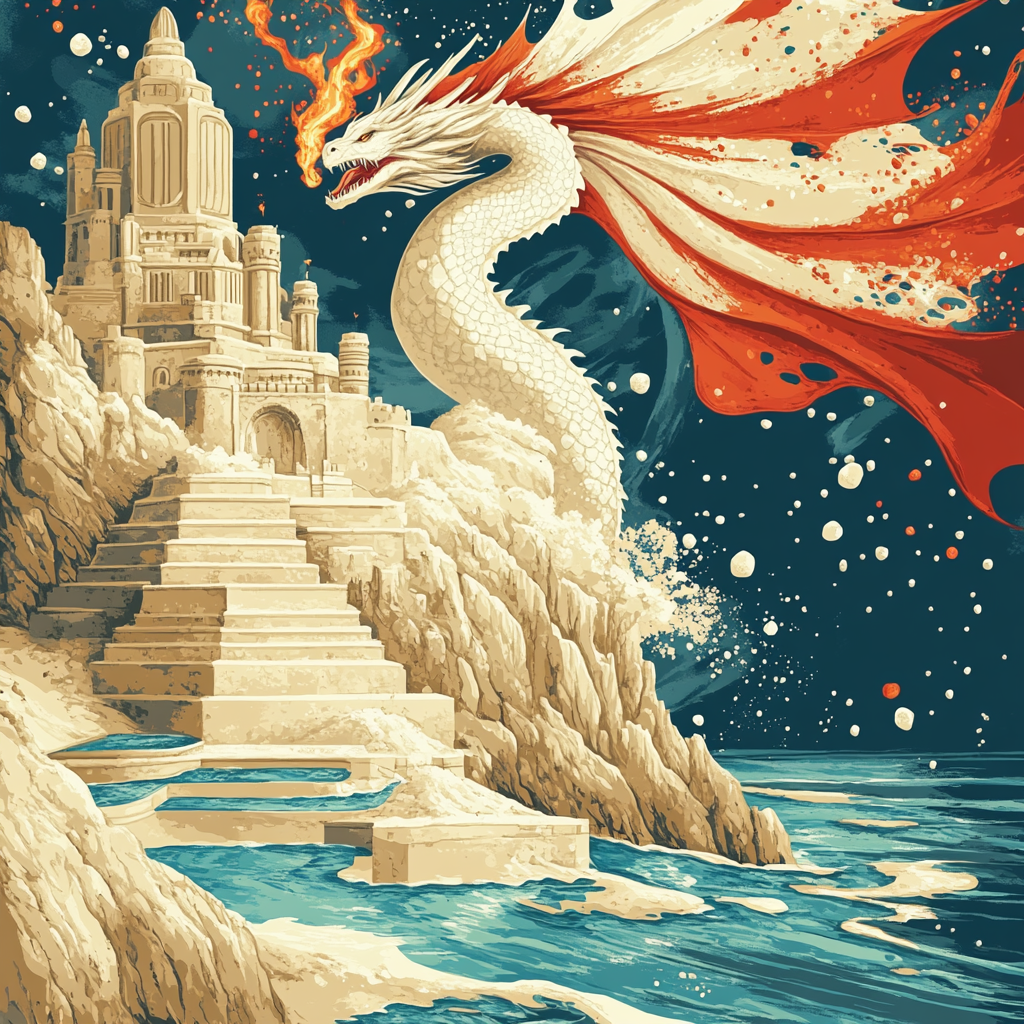 Saltwind Citadel With Dragon Sentinel Paint by numbers kits