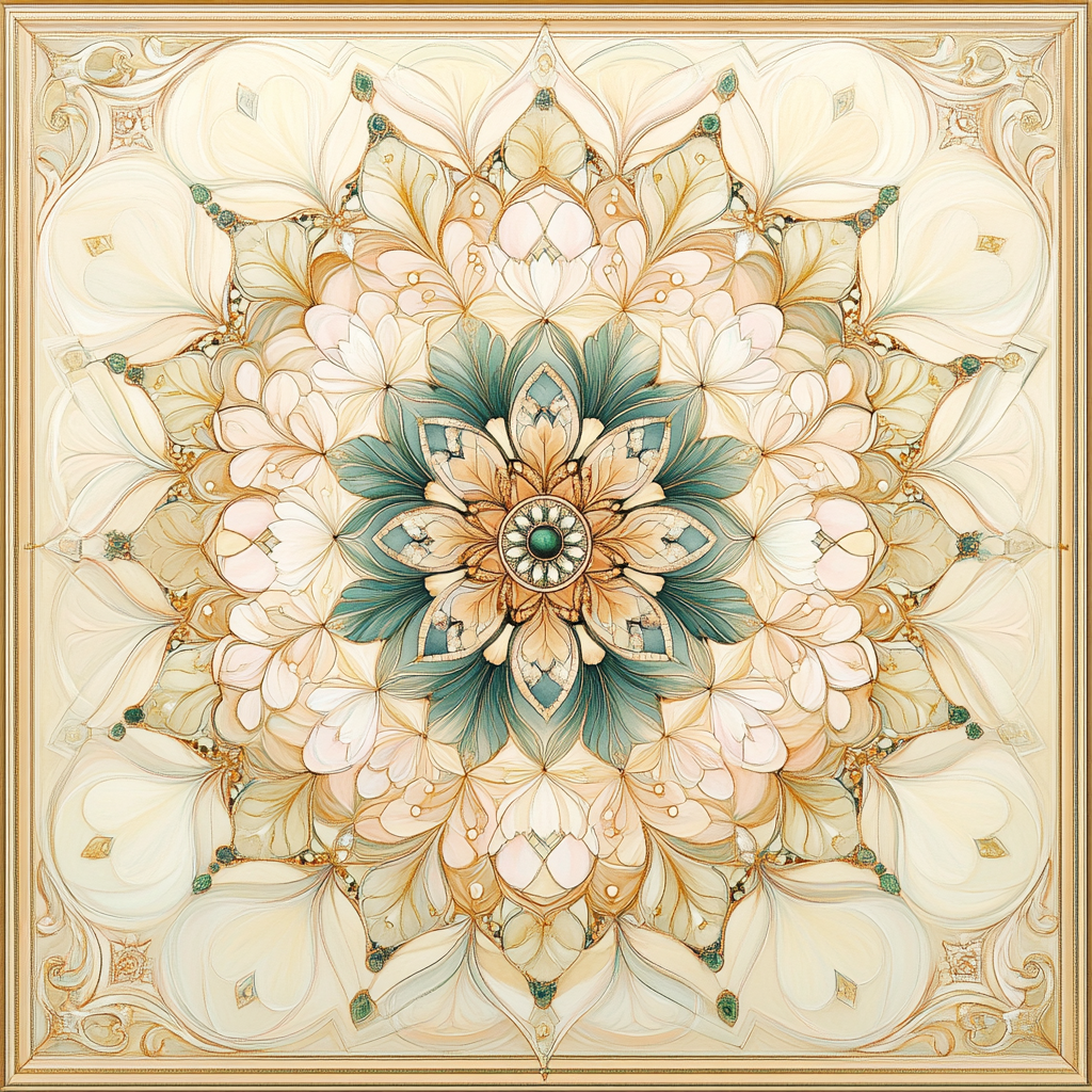 Alphonse Mucha Inspired Celestial Botanica Mandala Painting by numbers kit