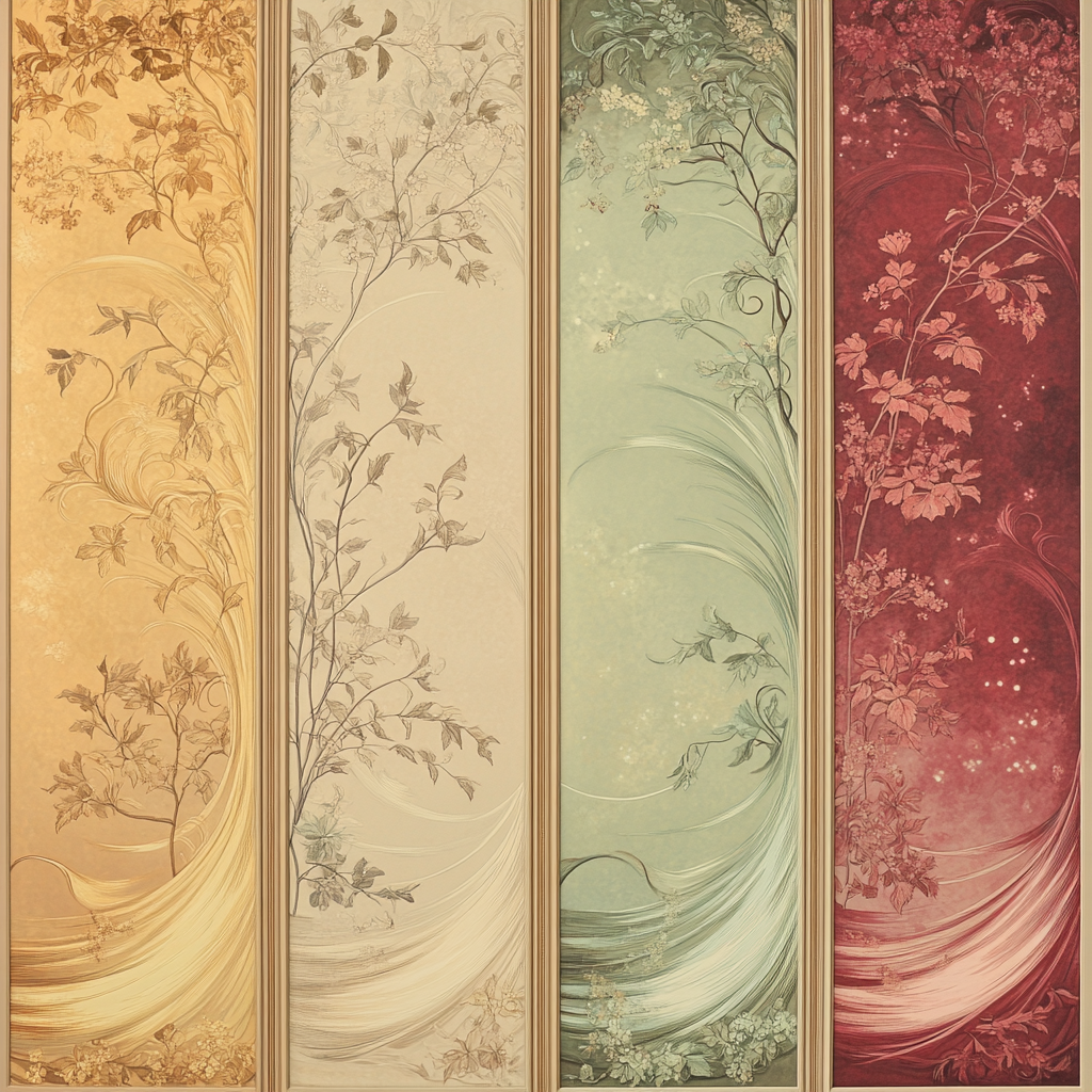 Alphonse Mucha Inspired Four Seasons Aurora Tapestry Paint by numbers art