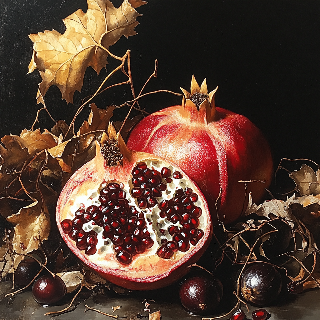 Caravaggio Inspired Eclipse Lit Pomegranate Rind painting number kit