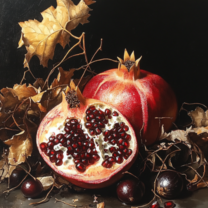 Caravaggio Inspired Eclipse Lit Pomegranate Rind painting number kit