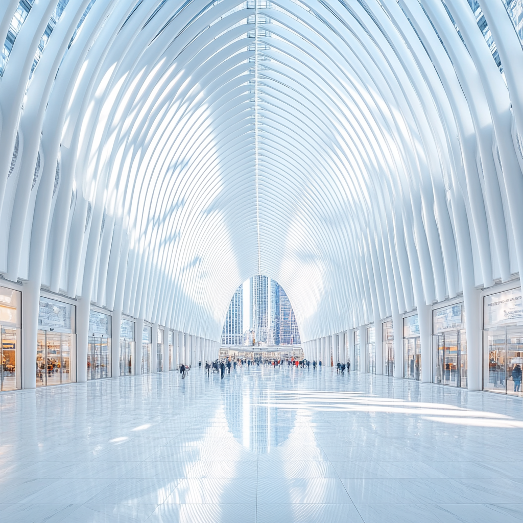 Oculus Transit Hall In Winter Light - New York City, United States paint by color