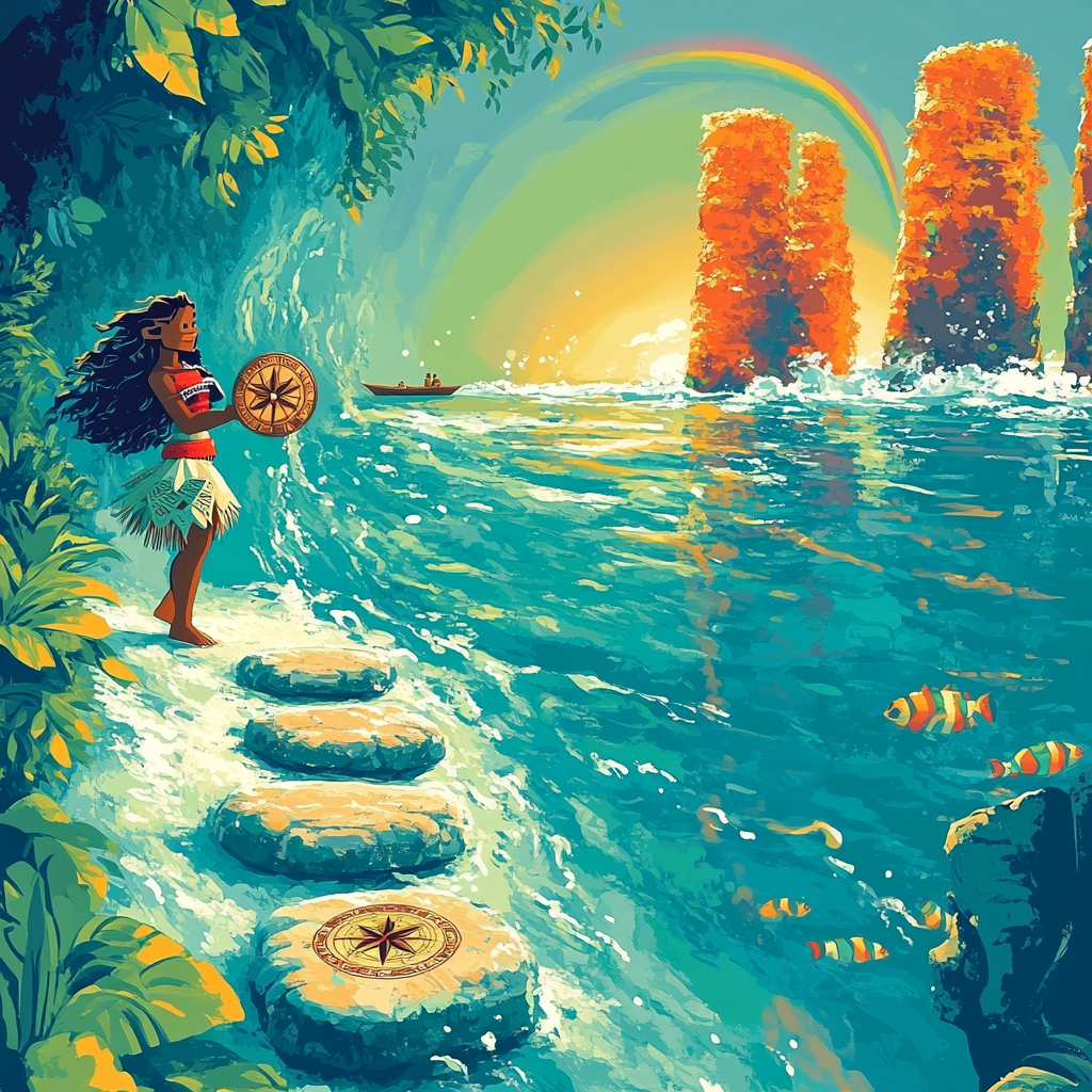 Moana Reef Compass Challenge Paint by numbers art