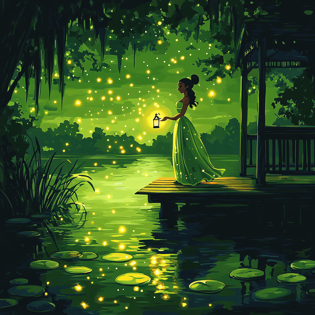 Tiana Firefly Festival In The Bayou paint by numbers