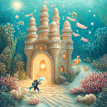 Coral Crown Castle Lagoon Paint by numbers kits