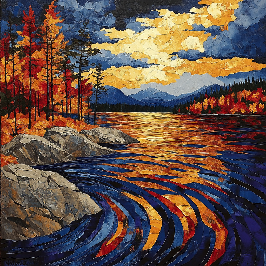 A.Y. Jackson Inspired Algoma Autumn Squall On A Northern Lake Numbered painting kits