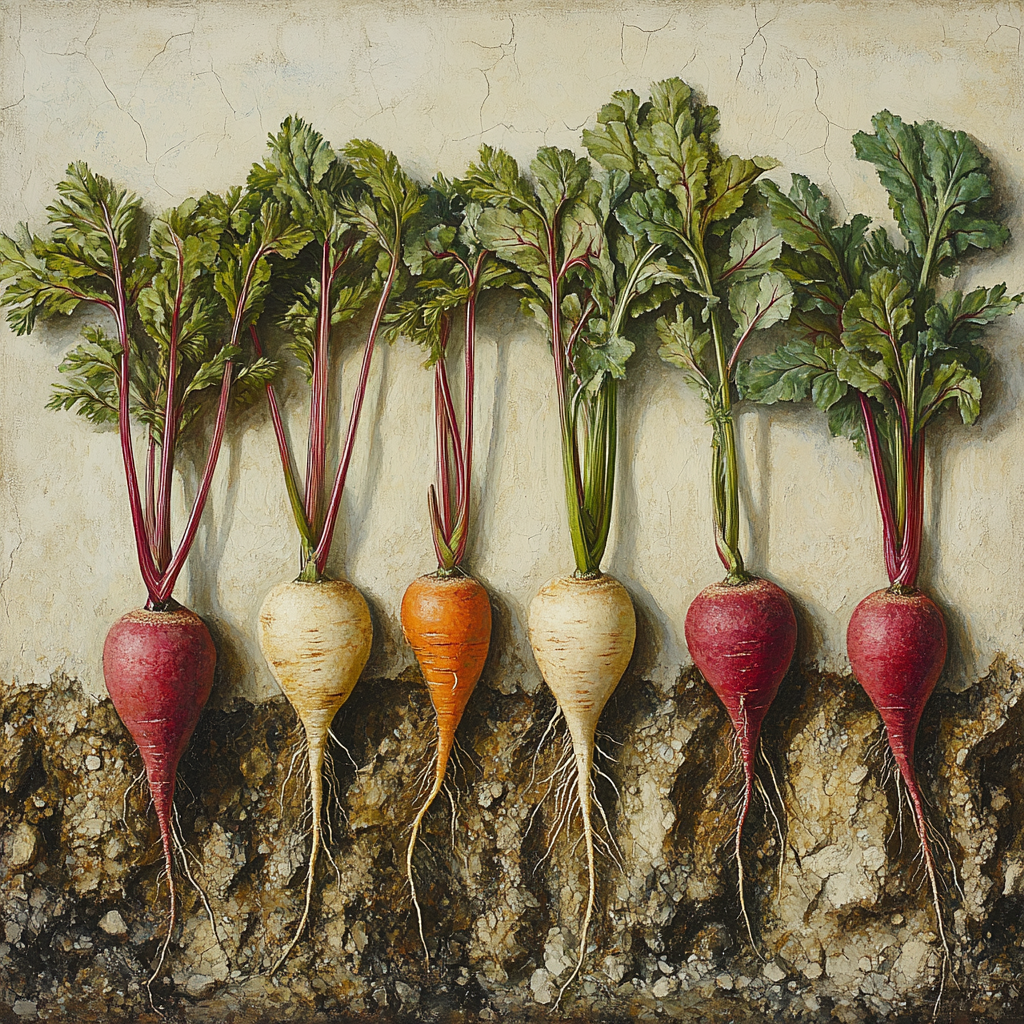 Michelangelo Inspired Root Vegetable Cathedral Numbered painting kitsMichelangelo Inspired Root Vegetable Cathedral - DIY Painting By Numbers Kit - Image 5