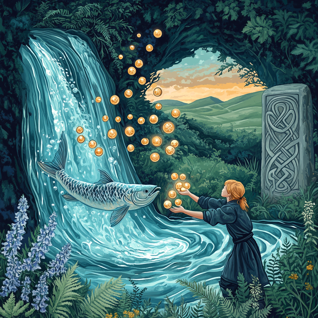 The Salmon Of Wisdom River Celtic Crafted Paint by numbers kits