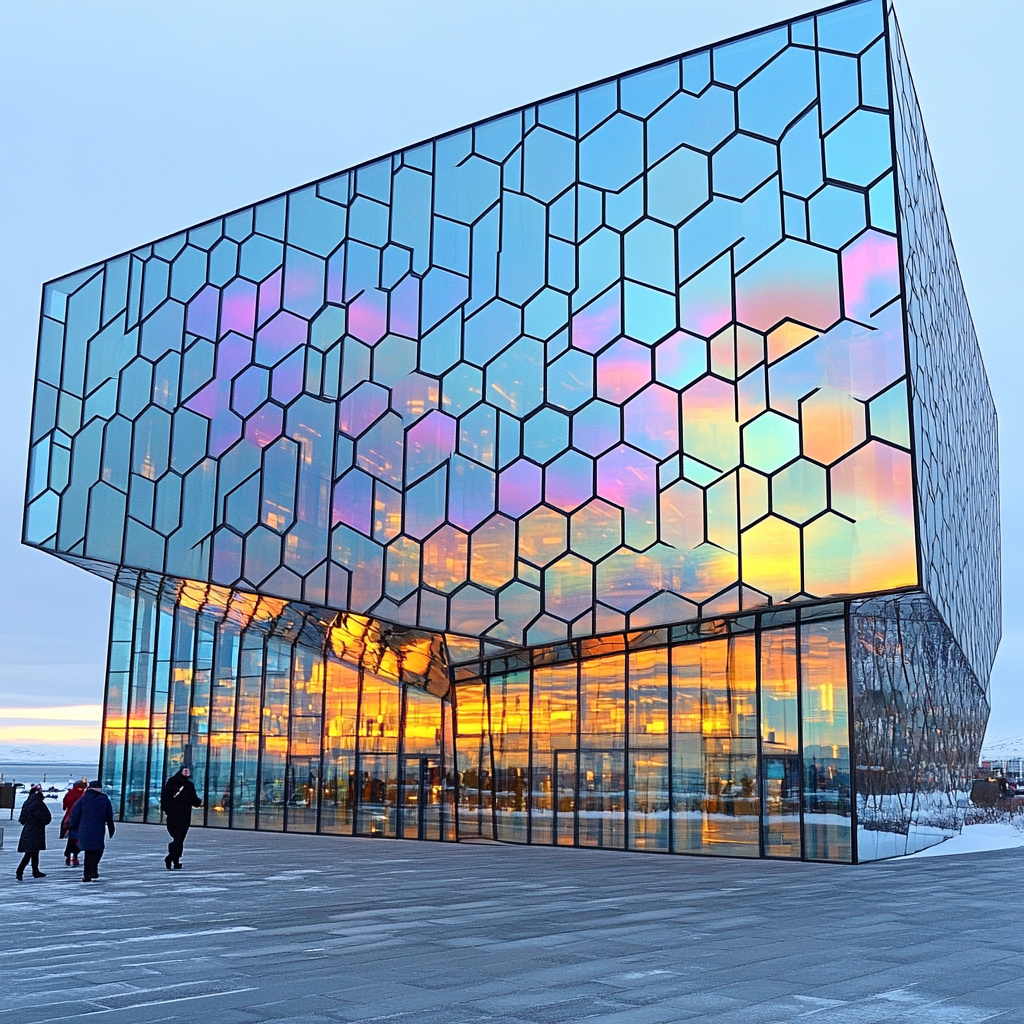 Icy Minimalism At Harpa Concert Hall Reykjavik Iceland Paint by numbers art