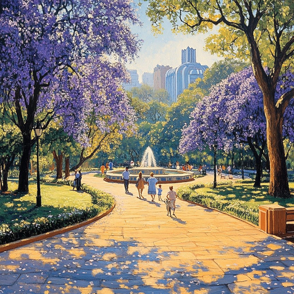 Modernist Calm At Parque Mexico Condesa Mexico City Mexico Paint by numbers kits