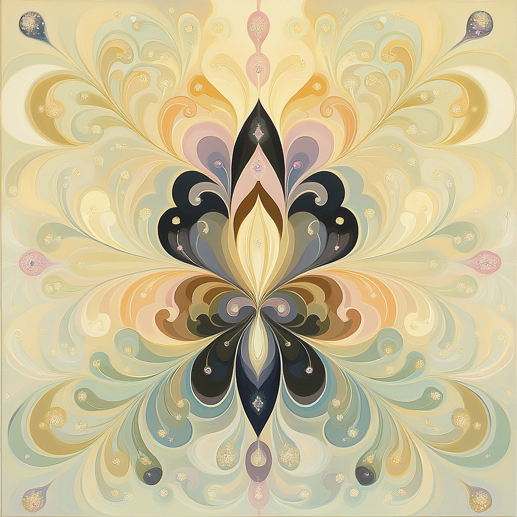 Alphonse Mucha Inspired Nebula Lattice Of Spring Equinox paint by number