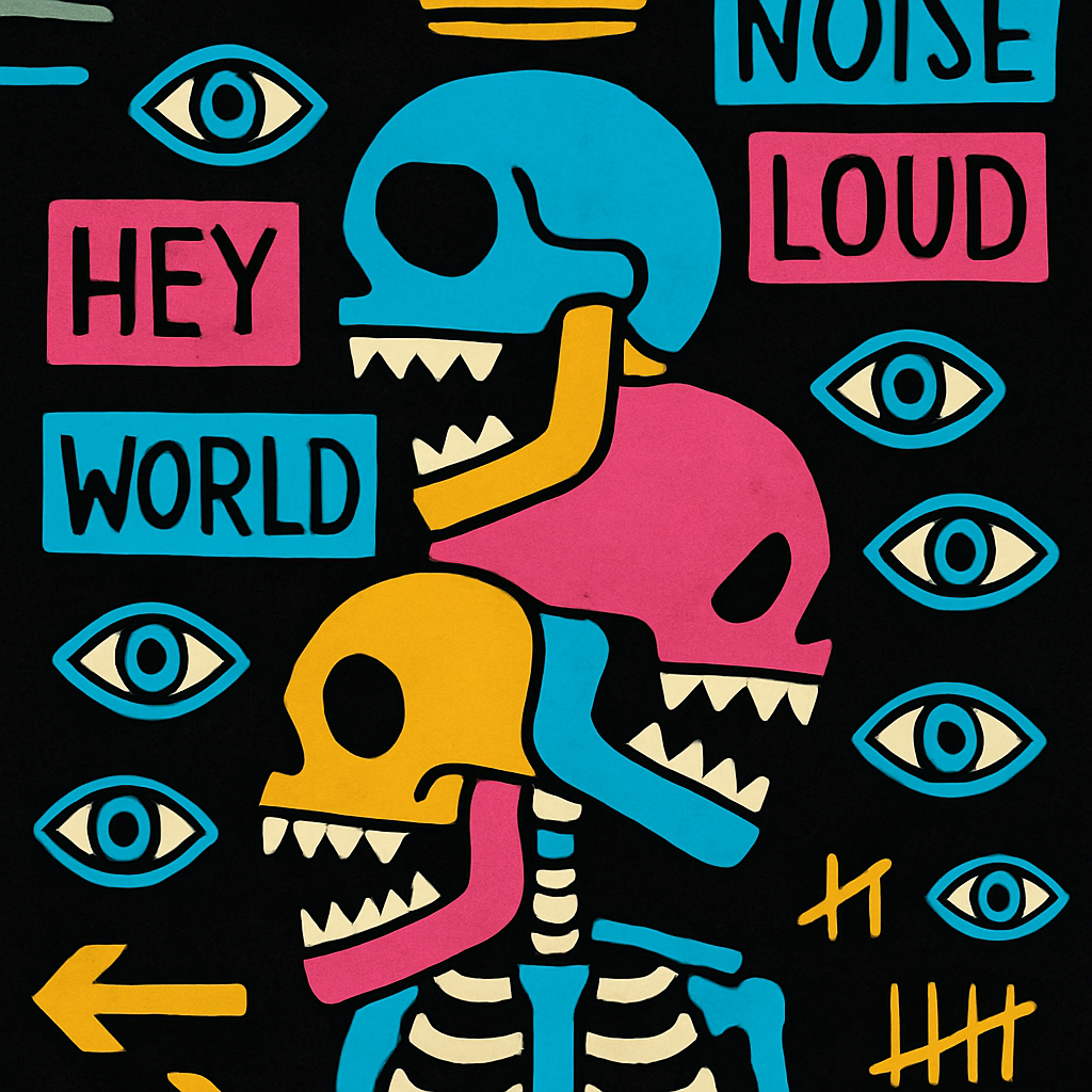 Neon Anatomical Chorus In Basquiat Style paint by number