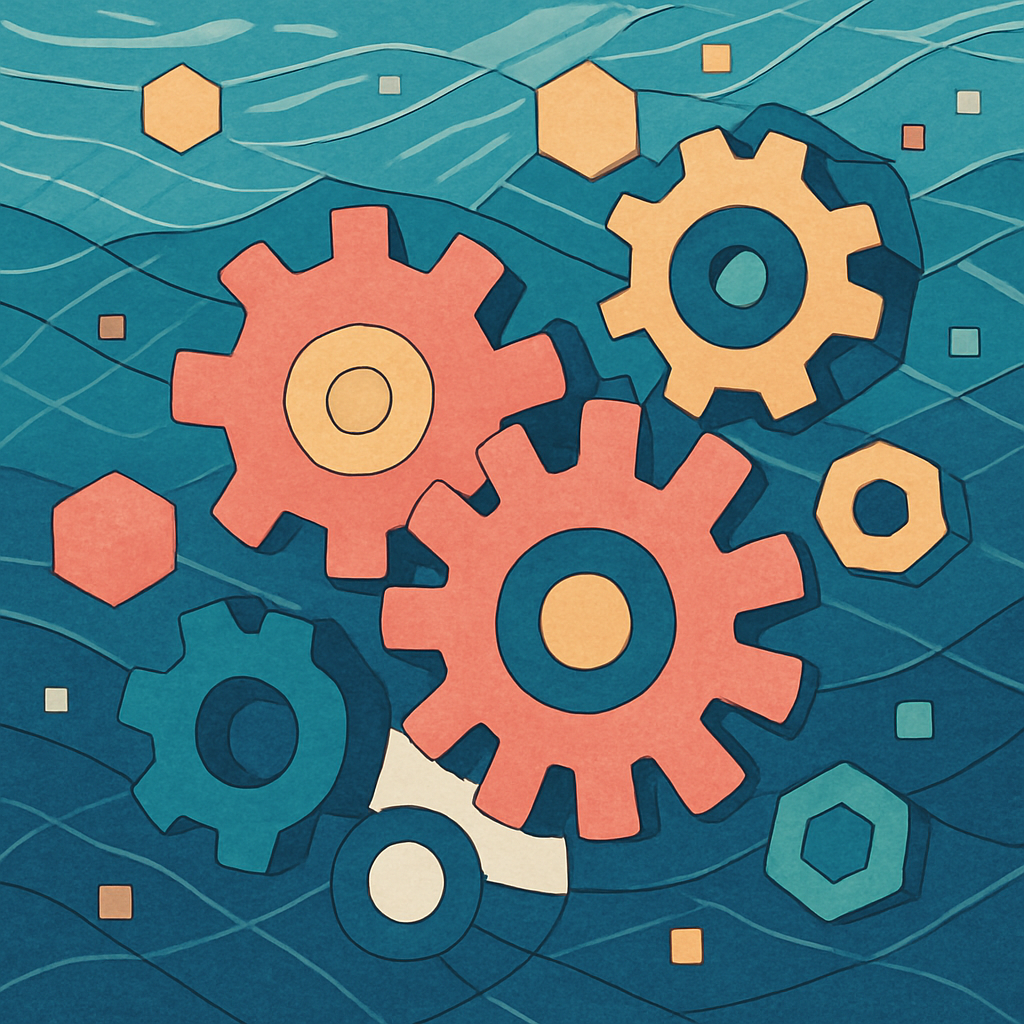 Clockwork Reef In Abstract paint by color