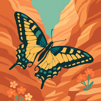 Canyon Wind With Butterfly Silhouettes Paint by numbers kits