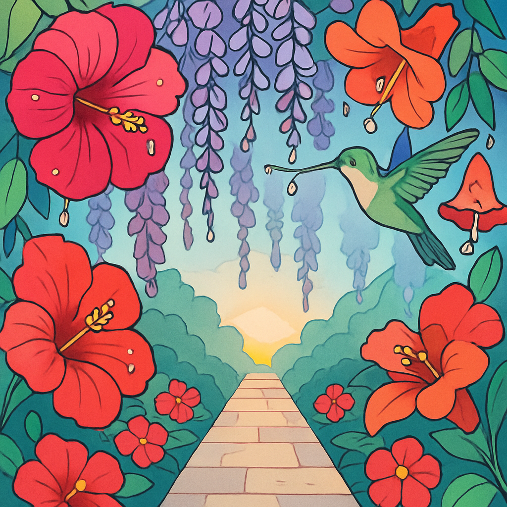Stained Glass Floral Canopy At Dawn Paint by numbers kits